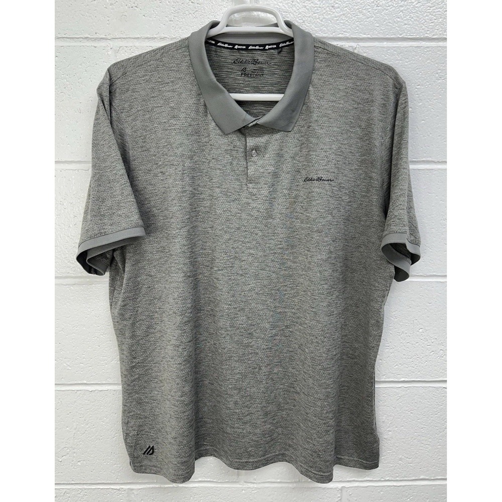Eddie Bauer Polo Shirt Grey Motion FreeDry Moisture Wick Golf‎ / Men's XXL